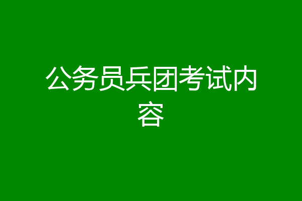 公务员兵团考试内容