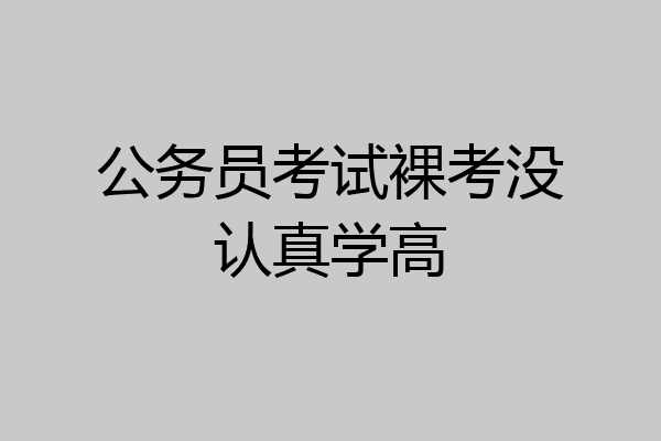 公务员考试裸考没认真学高