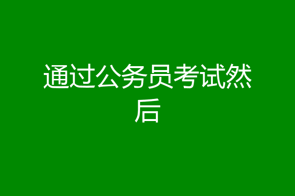 通过公务员考试然后