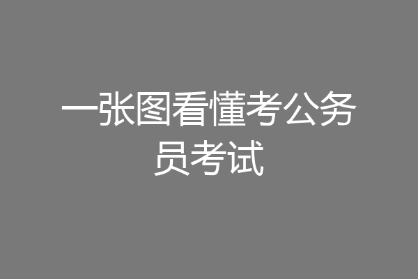 一张图看懂考公务员考试