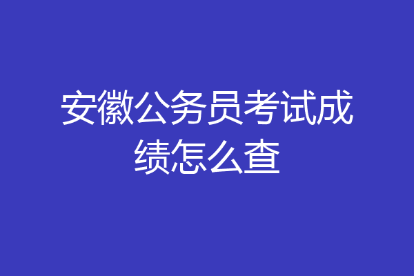 安徽公务员考试成绩怎么查