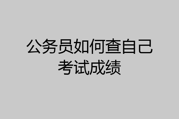 公务员如何查自己考试成绩