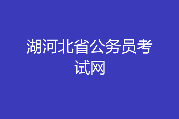 湖河北省公务员考试网