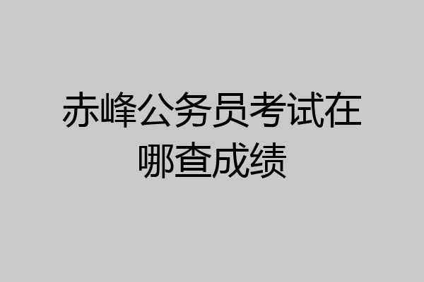 赤峰公务员考试在哪查成绩