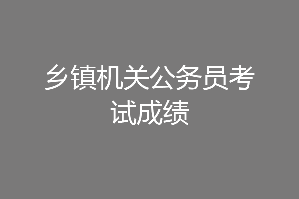乡镇机关公务员考试成绩