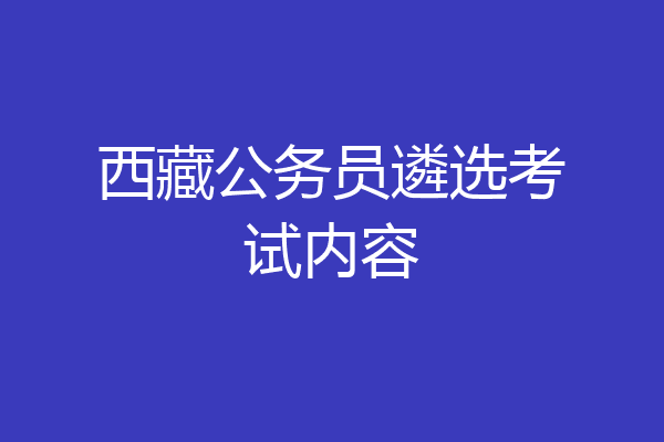 西藏公务员遴选考试内容