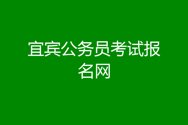 宜宾公务员考试报名网
