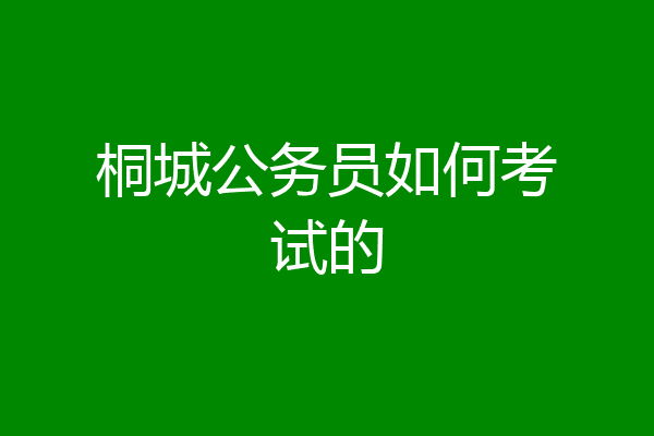 桐城公务员如何考试的