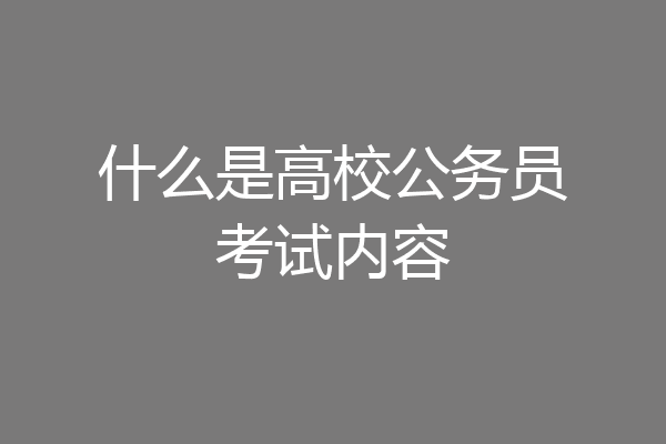 什么是高校公务员考试内容
