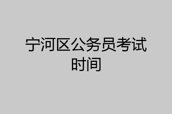 宁河区公务员考试时间