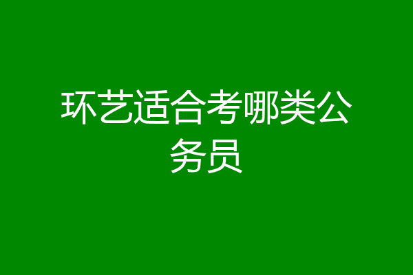 环艺适合考哪类公务员