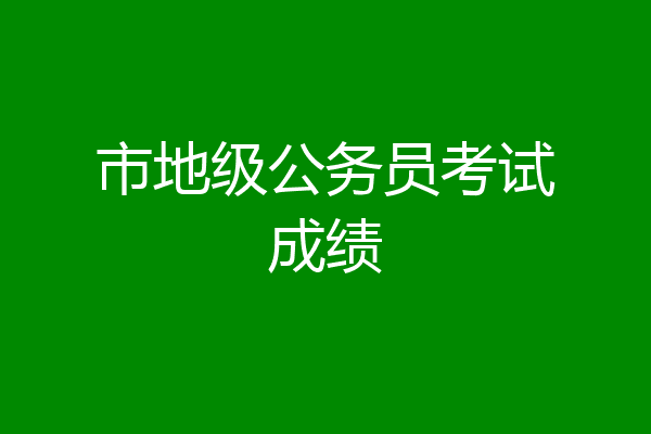 市地级公务员考试成绩