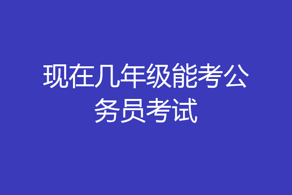 现在几年级能考公务员考试