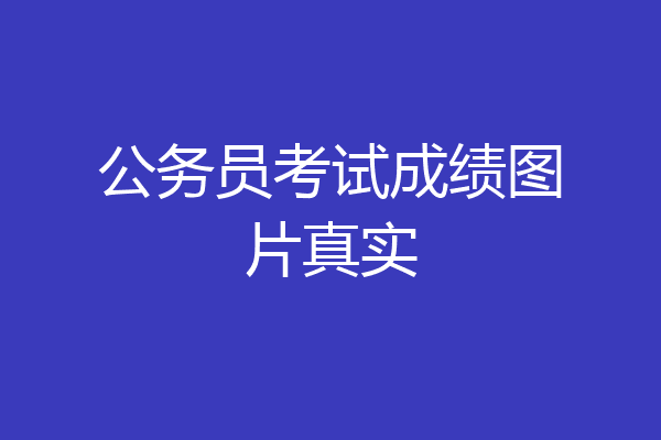 公务员考试成绩图片真实
