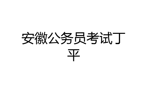安徽公务员考试丁平