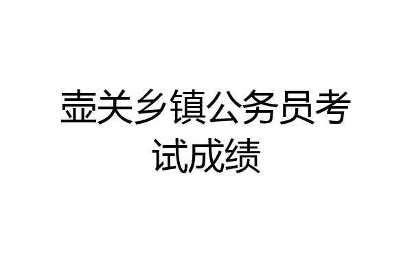 壶关乡镇公务员考试成绩