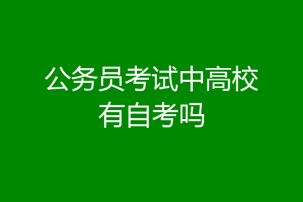 公务员考试中高校有自考吗