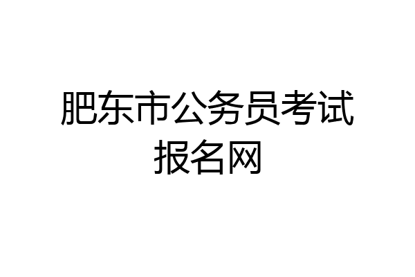 肥东市公务员考试报名网
