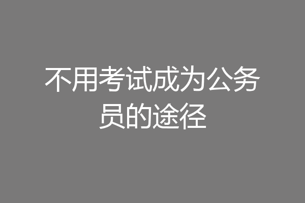 不用考试成为公务员的途径