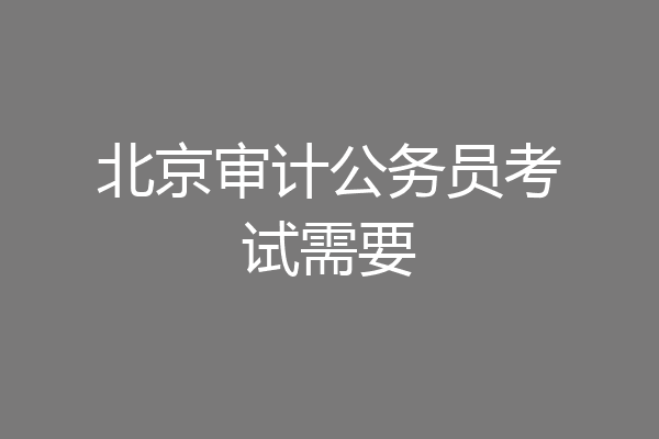 北京审计公务员考试需要