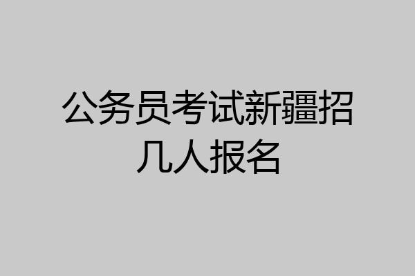 公务员考试新疆招几人报名
