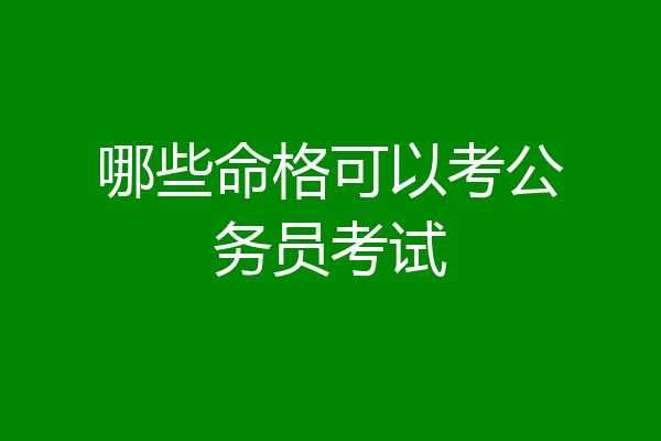 哪些命格可以考公务员考试