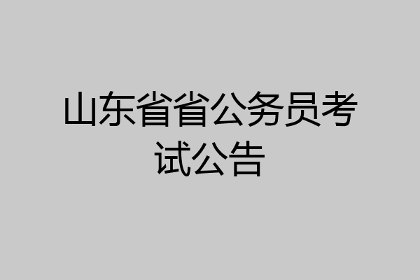 山东省省公务员考试公告