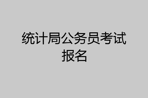 统计局公务员考试报名