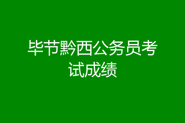 毕节黔西公务员考试成绩