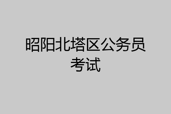 昭阳北塔区公务员考试