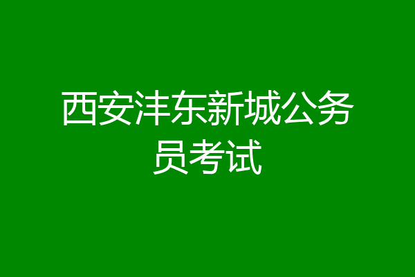 西安沣东新城公务员考试