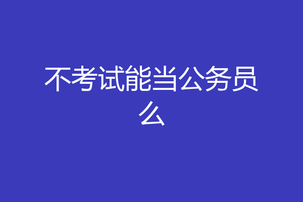 不考试能当公务员么