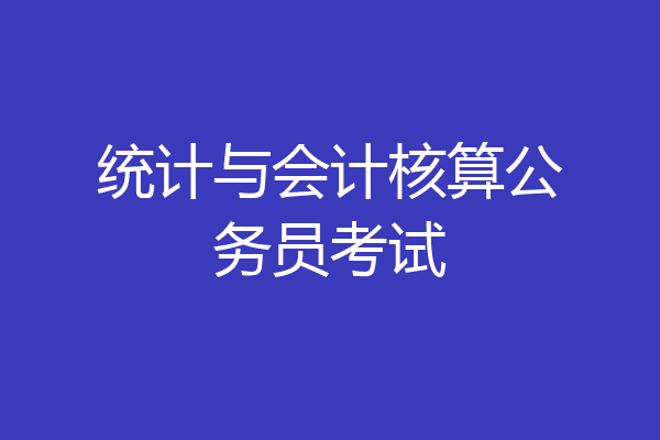 统计与会计核算公务员考试