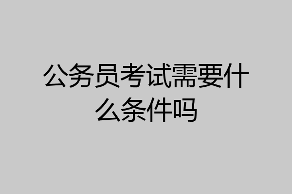 公务员考试需要什么条件吗