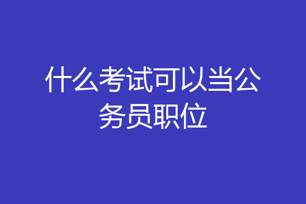 什么考试可以当公务员职位
