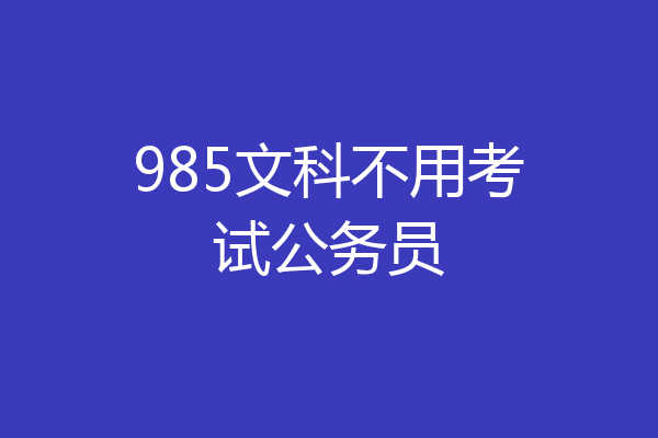 985文科不用考试公务员