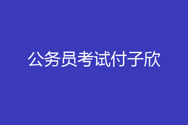 公务员考试付子欣