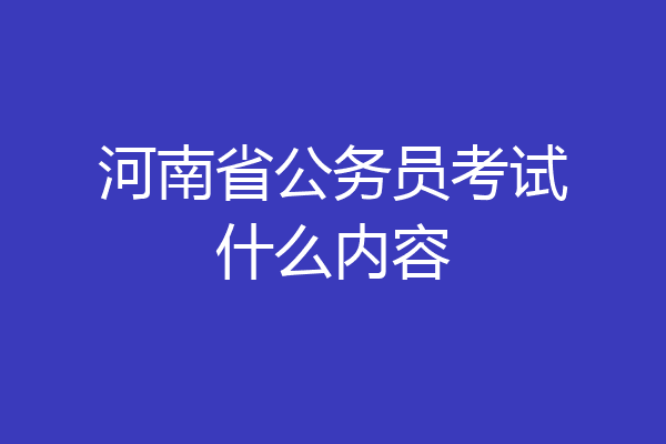 河南省公务员考试什么内容