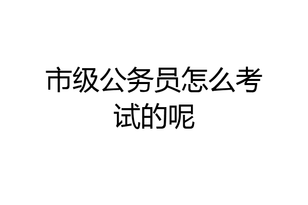市级公务员怎么考试的呢