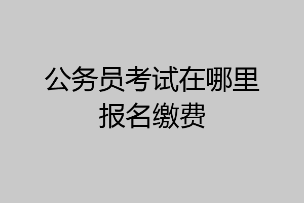 公务员考试在哪里报名缴费