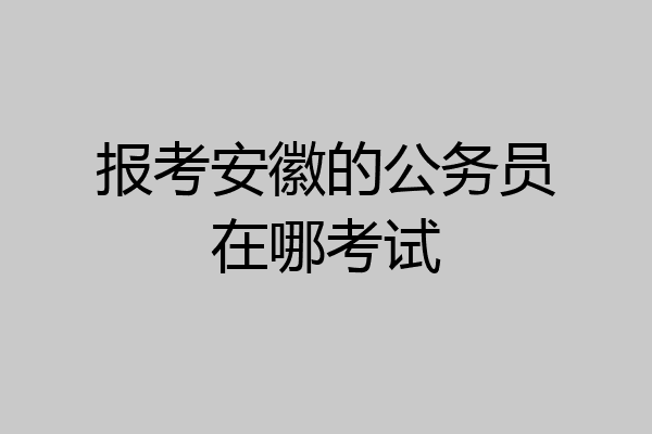 报考安徽的公务员在哪考试