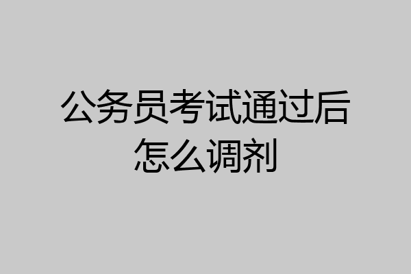 公务员考试通过后怎么调剂