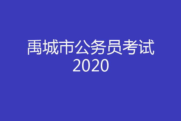 禹城市公务员考试2020