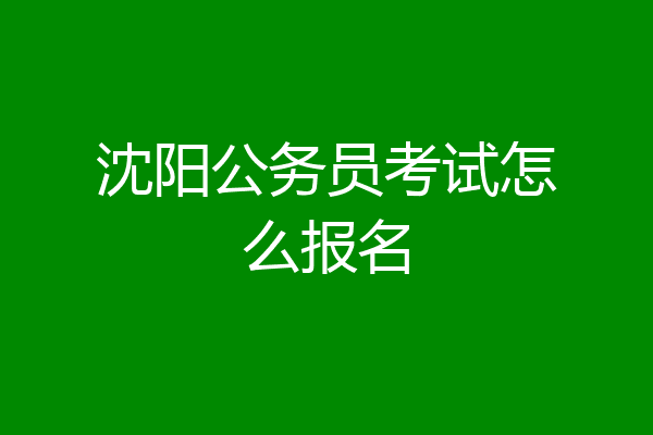 沈阳公务员考试怎么报名