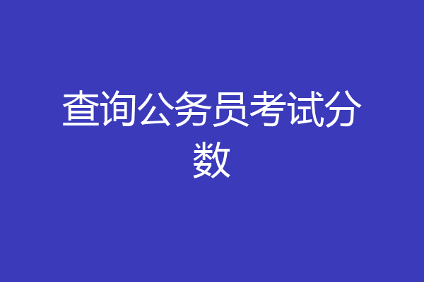 查询公务员考试分数