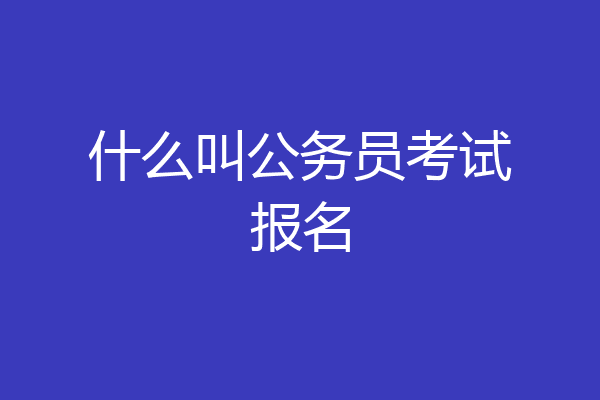 什么叫公务员考试报名