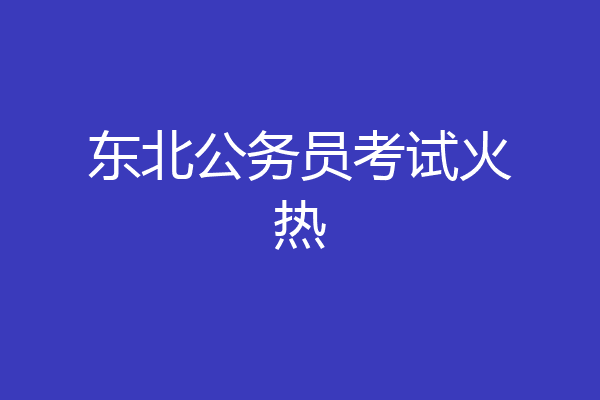 东北公务员考试火热