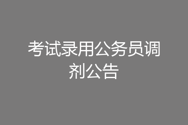 考试录用公务员调剂公告