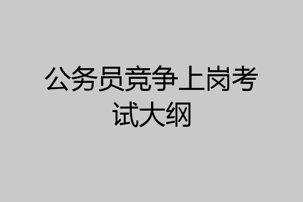 公务员竞争上岗考试大纲