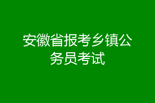 安徽省报考乡镇公务员考试